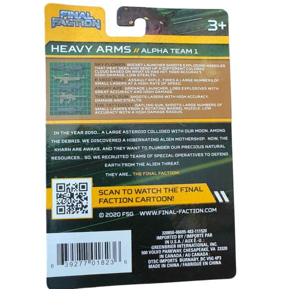 Final Faction Alpha Team 1 Heavy Arms‎ Weapons Pack for Action Figures - Picture 2 of 5